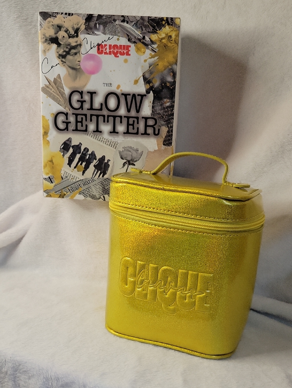 Canvas Clique Metallic Gold Embossed Travel Makeup Case